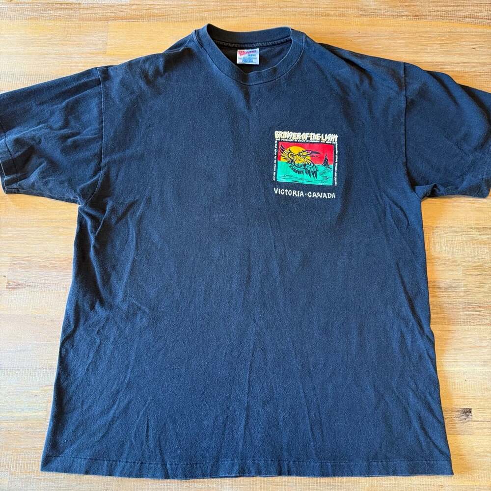 Vintage 90s Bringer of the Light Raven TShirt Mens XL Victoria Canada Native Art